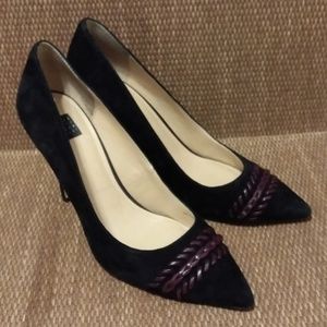 3/$20 CLOSET CLOSING WHBM BLACK SUEDE PUMPS